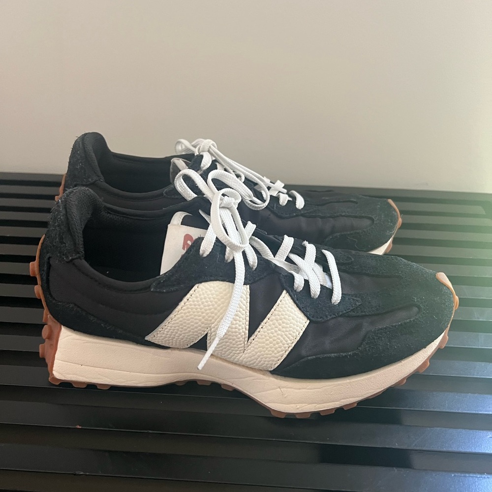 Black and White Sneakers with Gum Sole